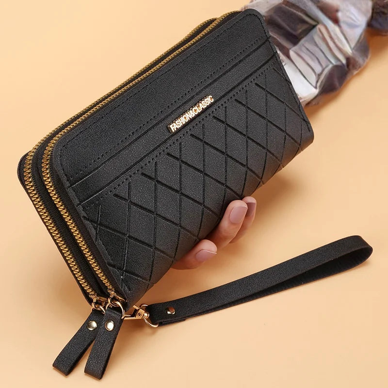 Portefeuille Long Femme | Gland Décoratif | Porte-Monnaie & Porte-Cartes | Cuir PU | Clutch