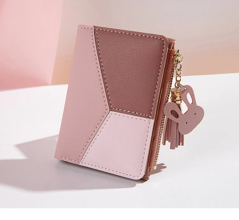 Women's PU Leather Wallet Women's Leather Wallet Women's Purses Card Holder Foldable Portable Lady Coin Purses