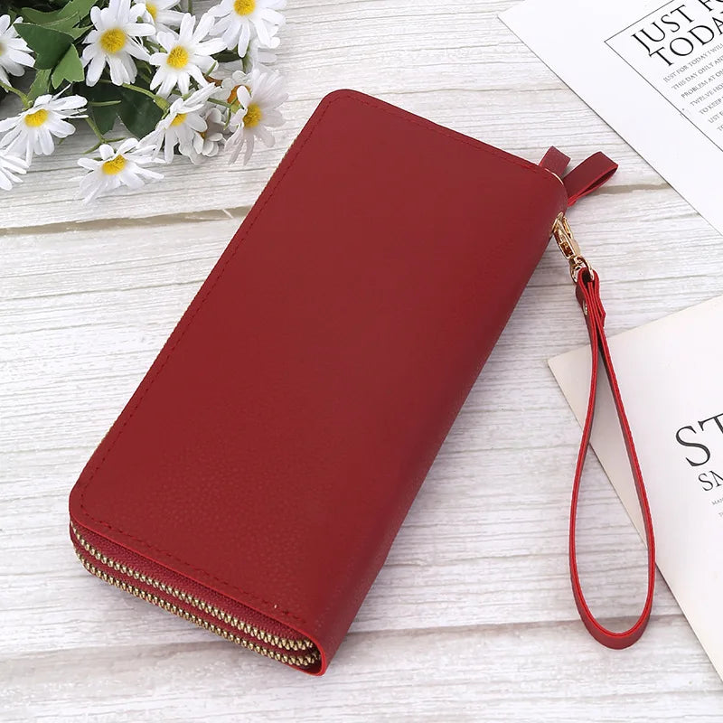 Portefeuille Long Femme | Gland Décoratif | Porte-Monnaie & Porte-Cartes | Cuir PU | Clutch