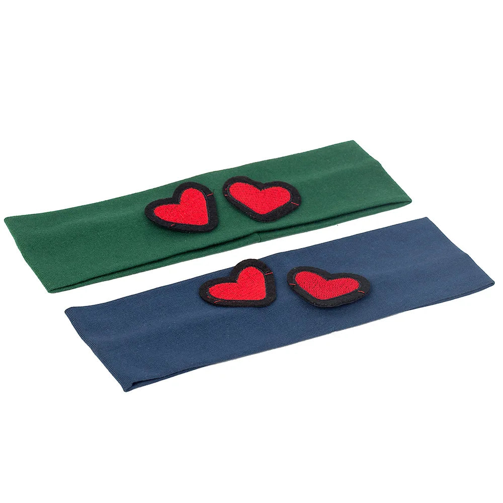 Fashion Kids Cut Love Applique Headband Baby Girls Soft Cotton Plain Flat Hairband Children Accessories Elastic Hair Bands