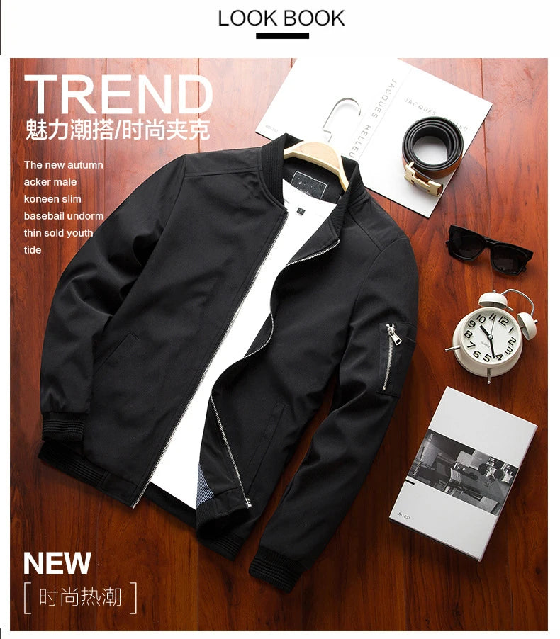 Blouson zippé ajusté pour homme | Style bomber