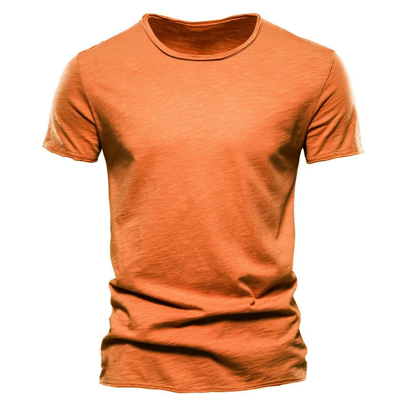 T-Shirt Homme 100% Coton | Col Rond | Manches Courtes | Uni Casual | Doux & Confortable | Été