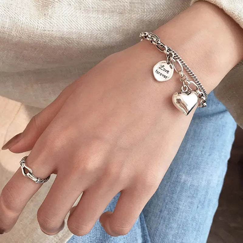 Bracelet à breloques en argent 925 pour femme | Zircon