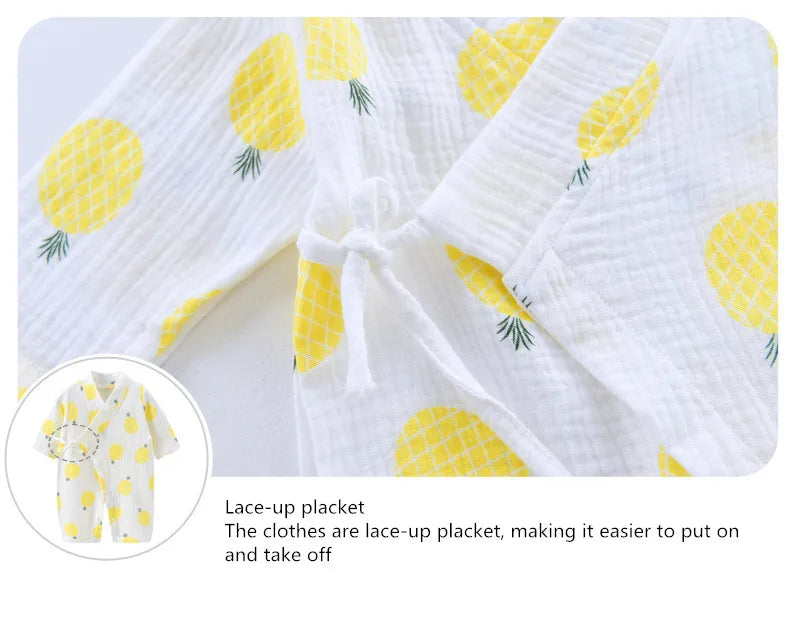 Baby Clothes Newborn Jumpsuit Girls Boys Muslin Cotton Long Sleeve Romper 0-24M