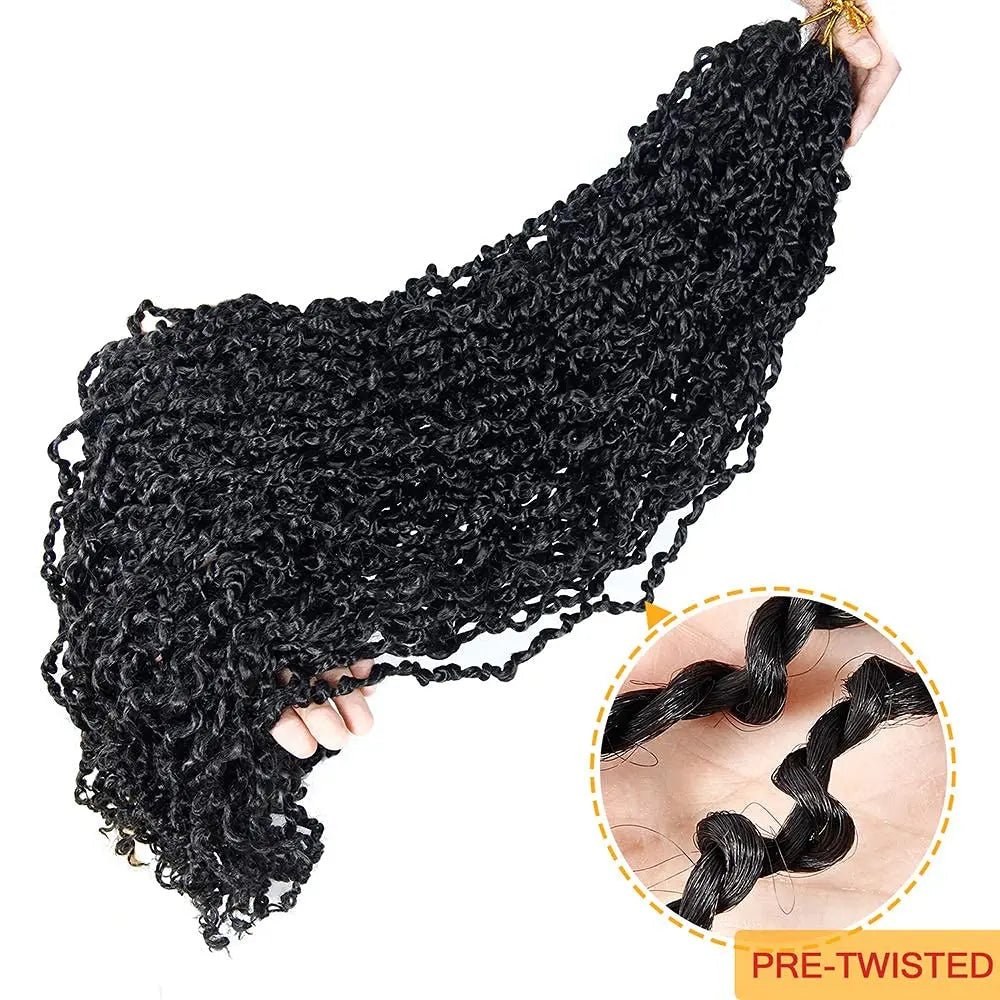 Tresses Crochet Senegalese Twist Bouclées | Brun Ombre Synthétique | Water Wave | Afro Femme | Passion & Majesty Twist