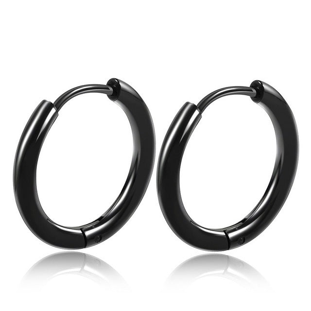 Boucles d'Oreilles Créoles Acier Inoxydable | Petites Couleur Or | Femme Homme Fille | Piercing Cartilage | Bijou Mode