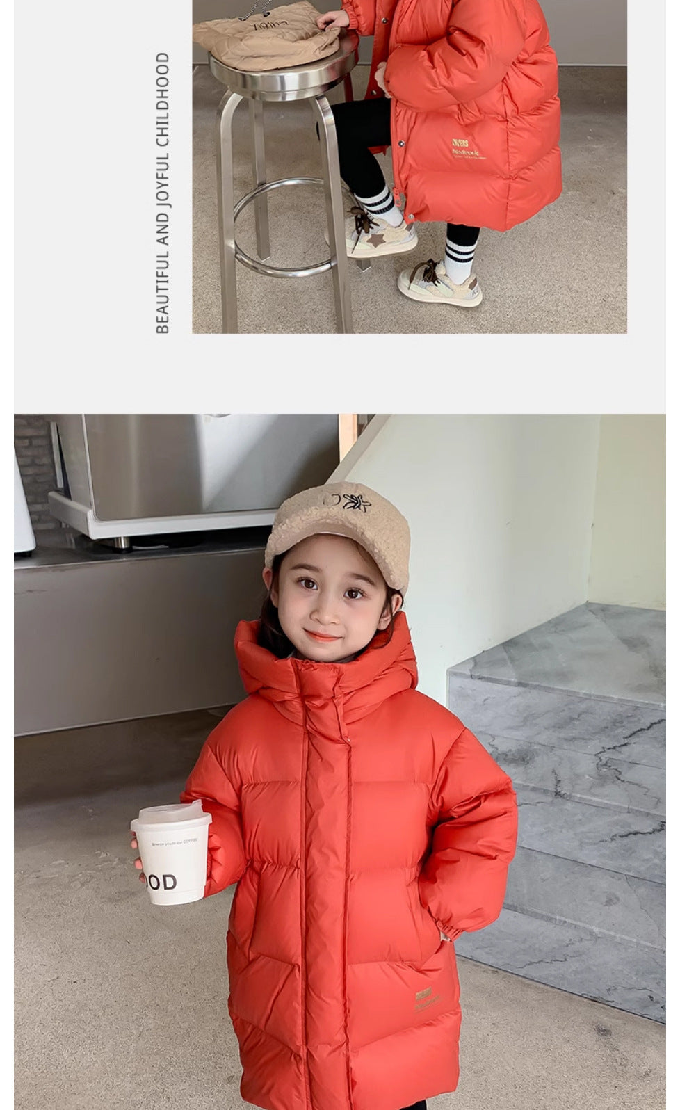 Doudoune Fille -30°C | Imperméable Brillante Capuche | Parka Chaude Enfant 5-14 Ans Hiver