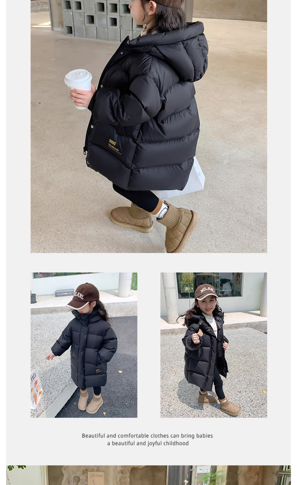 Doudoune Fille -30°C | Imperméable Brillante Capuche | Parka Chaude Enfant 5-14 Ans Hiver