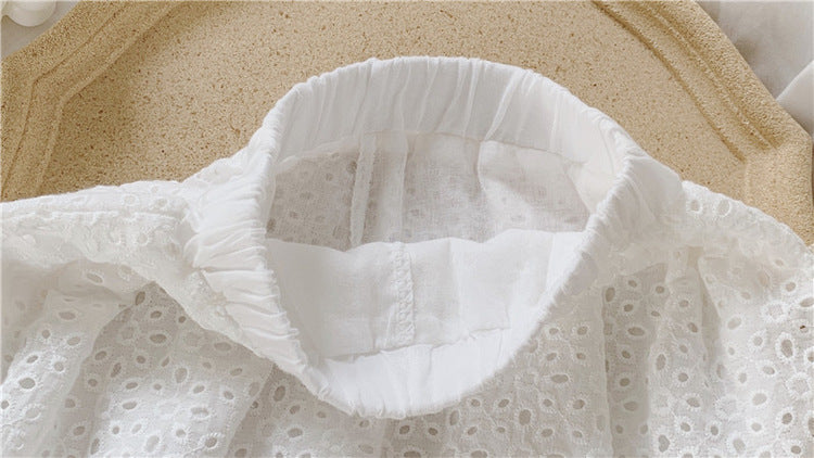Girls Outfit Set 2026 Summer Clothing Sets Hollow Lace Suit Baby Casual Sleeveless T-shirt+Shorts Kids Clothes Sets Baby Clothes