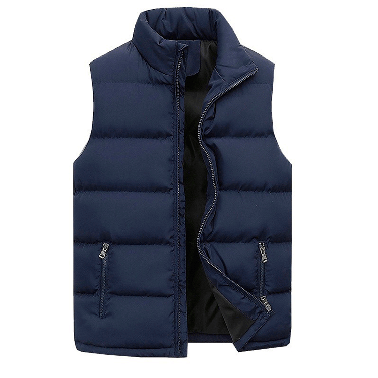 Men's Vest Jacket Warm Sleeveless Jackets Winter Waterproof Zipper Coat Autumn Stand-up Collar Casual Waistcoat Brand Clothing