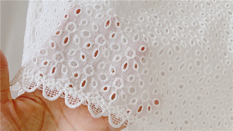 Girls Outfit Set 2026 Summer Clothing Sets Hollow Lace Suit Baby Casual Sleeveless T-shirt+Shorts Kids Clothes Sets Baby Clothes