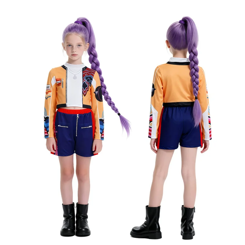 Girls' Clothing Sets Children's Cartoon Cosplay Suits Kids K-Pop Stage Performance 2Pcs Girls' Movie Role-playing Costume Outfits