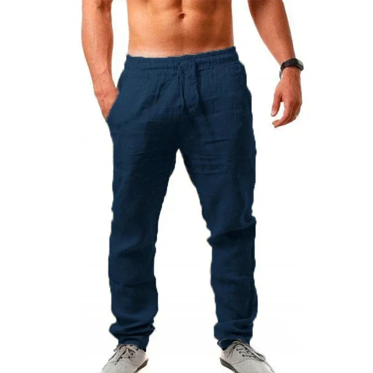 Men's Baggy Pants Men's Cotton Linen Casual Pants Breathable Trousers Fitness Streetwear Clothing Jogging Autumn Summer
