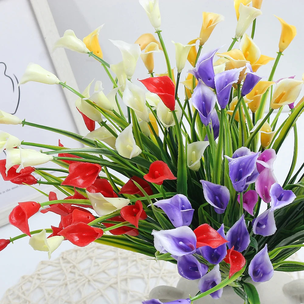 Fleurs Artificielles Bouquet 33cm | Décoration Maison, Jardin & Mariage | Arrangement Vase Extérieur