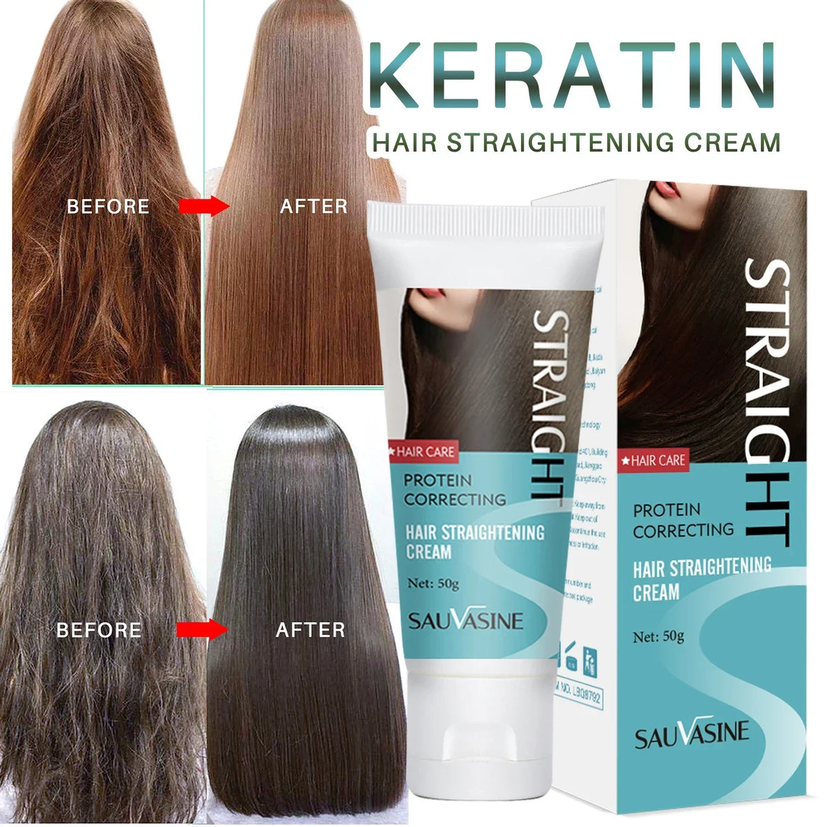 Crème Kératine Lissage Permanent Professionnel | Lissage Définitif | Soin Cheveux Doux
