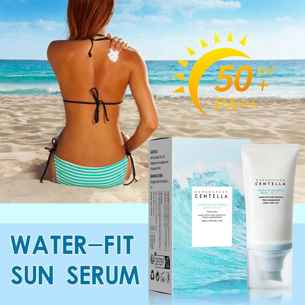 50+ Facial Sunscreen Centella Protector Solar Sunblock Skin Whitening Cream Moisturizing Protector Care Body Sunscreen