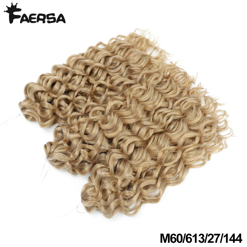 Deep Wavy Twist Crochet Hair Afro Curls Water Wave Crochet Braids Synthetic Curly Braiding Hair Extensions For Women 18 24 Inch