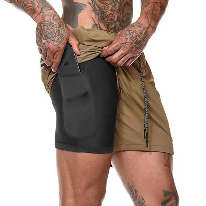 Short de sport uni pour homme | Polyester