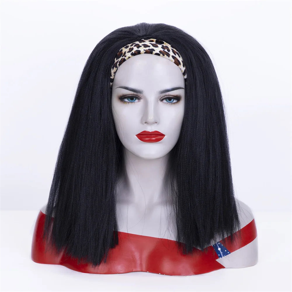 Perruque Headband Tresses Africaines Synthétique | 3 Brins | Queue de Cheval | Couvre-Cheveux | Fibre | Femme
