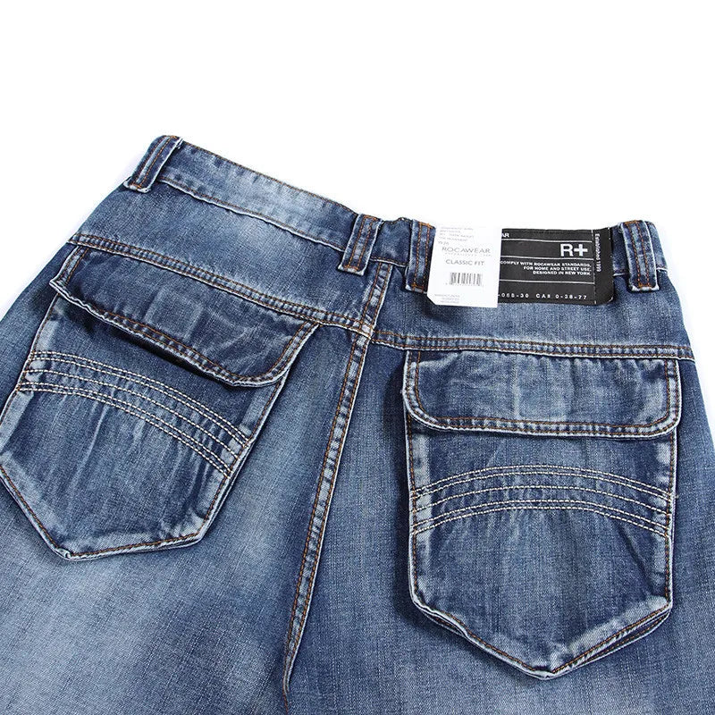 Jean droit en denim pour homme | Poches et taille mi-haute