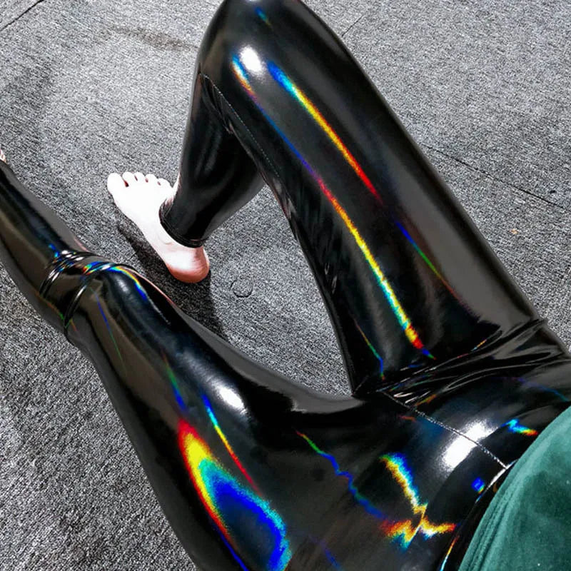 Legging PU Couleurs Vives Femme Grande Taille | Brillant Slim | Taille Haute Lift Fesses | Stretch