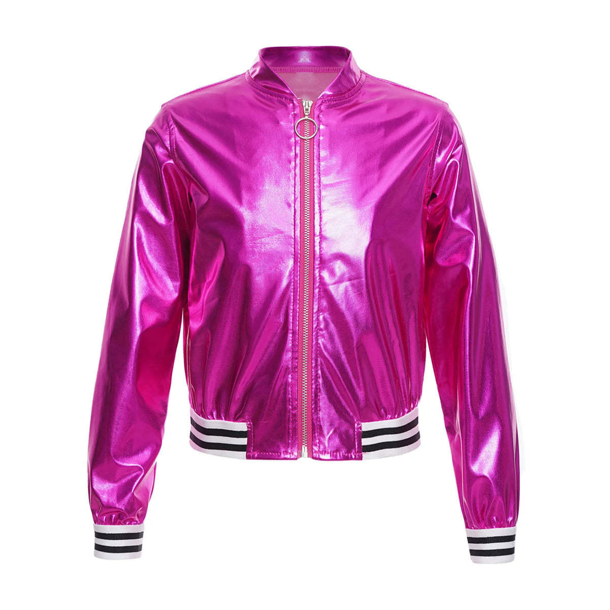 Ensemble Danse Fille Hip Hop | Veste Bomber Métallique & Pantalon | Costume Scène Carnaval Jazz