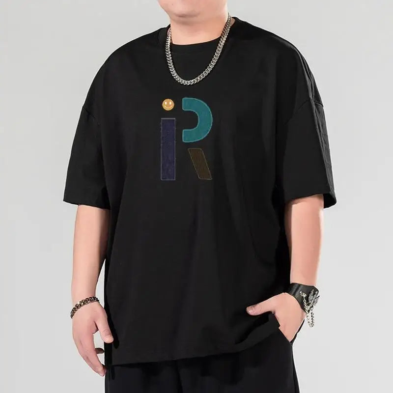 T-shirt à lettres pour homme | Col rond et manches mi-longues