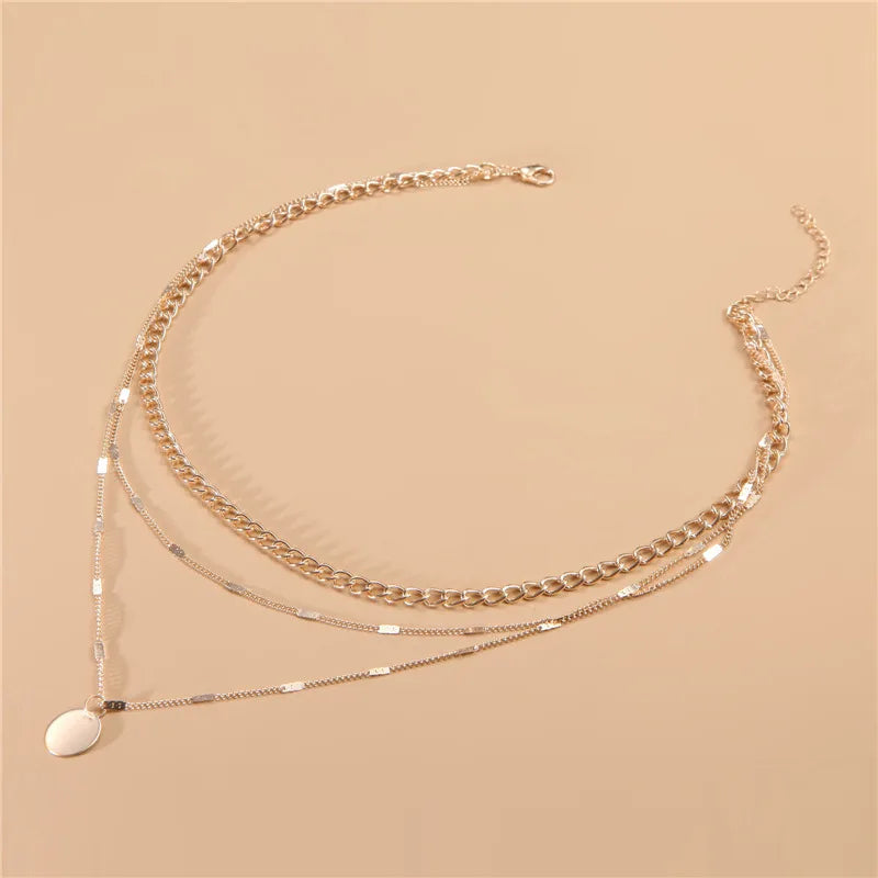 Collier Vintage Multicouche Femme | Chaîne Pendentif | Bijou Esthétique Tendance | Cadeau Mode
