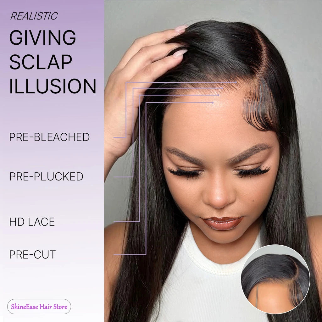 40 30 Inch Bone Straight 13x6 HD Lace Frontal Human Hair Wig Straight 13x4 Transparent Lace Front Wig Pre Plucked Glueless