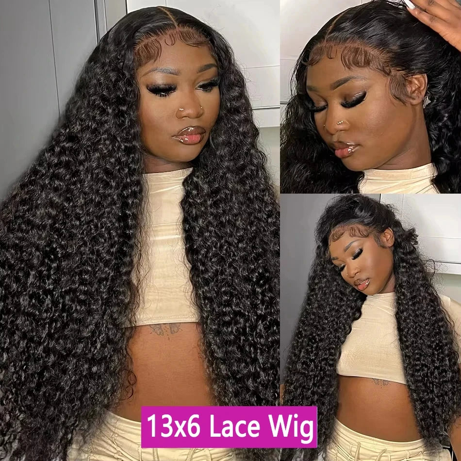 Perruque Deep Wave Brésilienne | 13x6 HD Lace Frontal | 250% Densité | Jusqu'à 40 Pouces | Water Wave Curly