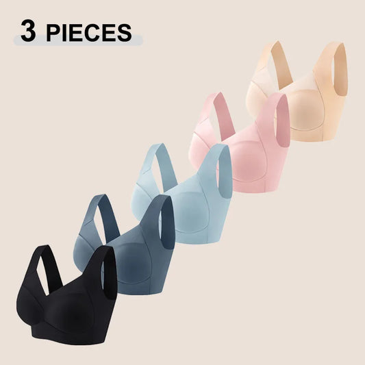 Lot 3 Pcs Soutien-Gorge Sport Sexy Dentelle Grande Taille | Sans Armature | Push Up | Respirant