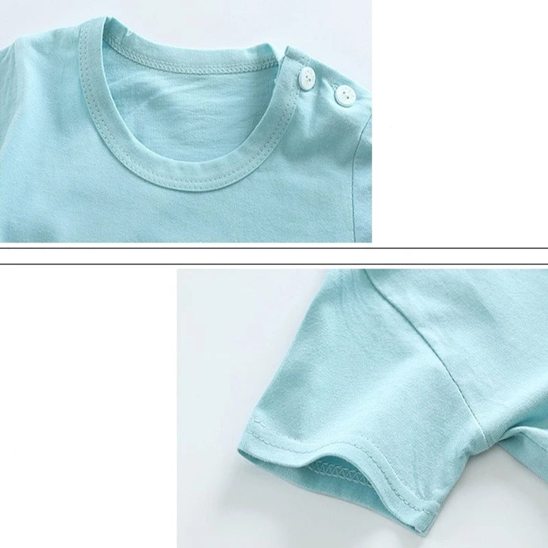 Pyjama 2 Pièces Enfant Coton | T-Shirt & Short | Cartoon Ours Dinosaure | Bébé 1-4 Ans Été