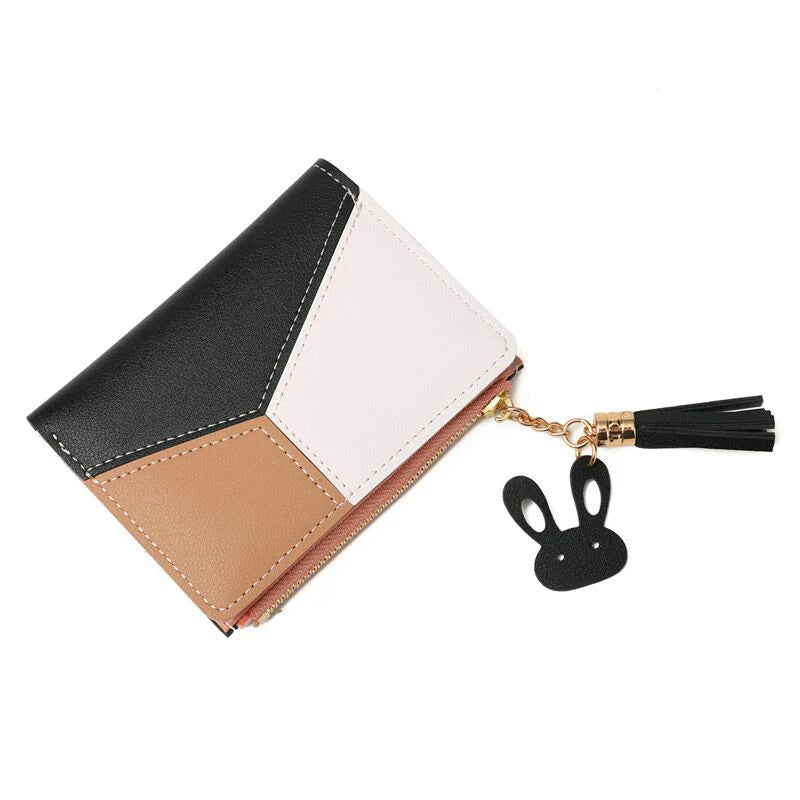 Women's PU Leather Wallet Women's Leather Wallet Women's Purses Card Holder Foldable Portable Lady Coin Purses