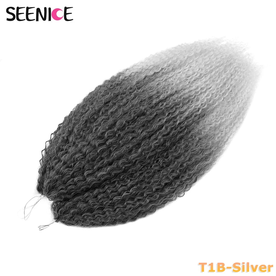 Extensions Crochet Kinky Curly Twist | Ombre Blonde | Water Wave | Synthétique | 20 Pouces | Femme