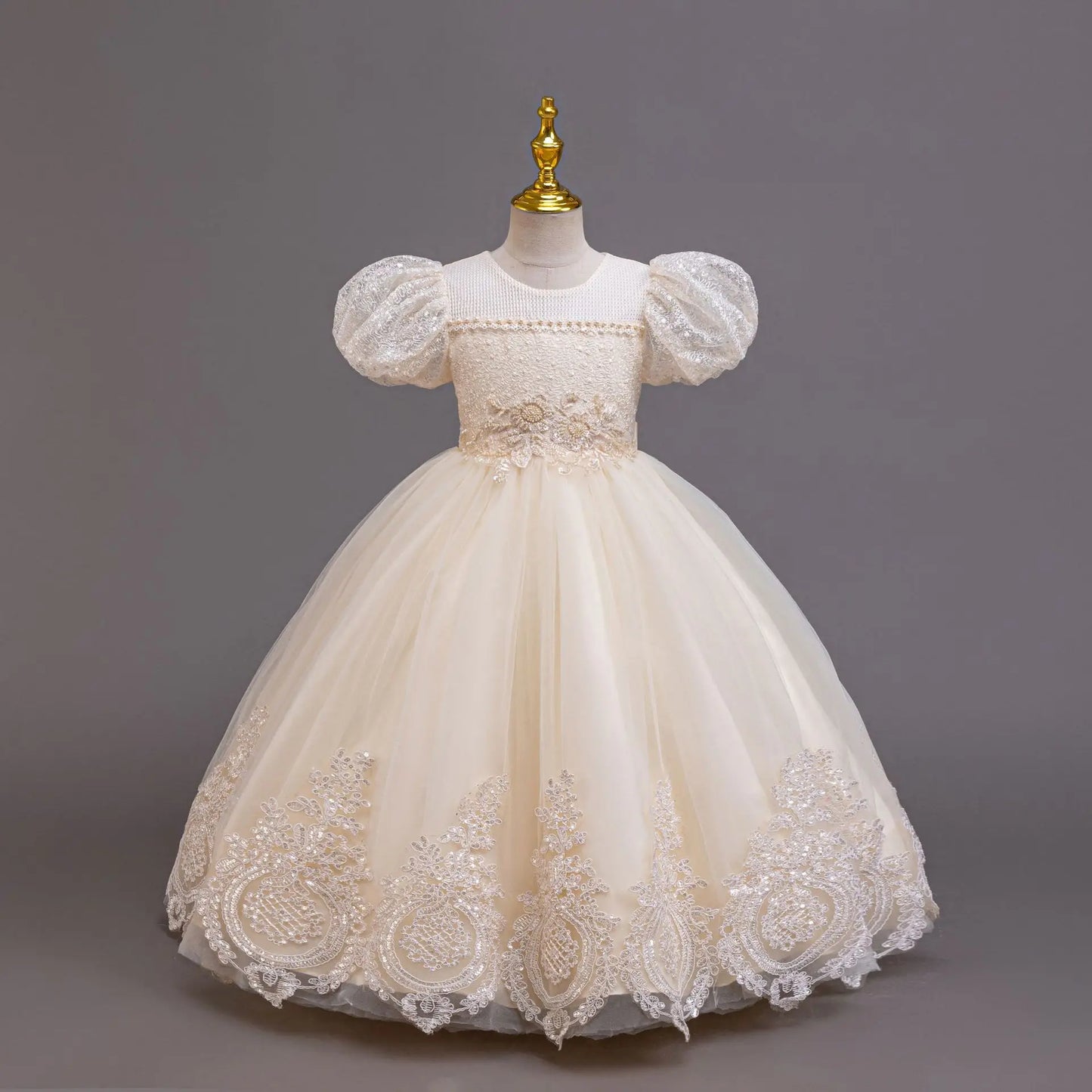 New Girl Evening Dresses Festive Clothing Children Elegant Wedding Dress for Party Girls' White Clothes