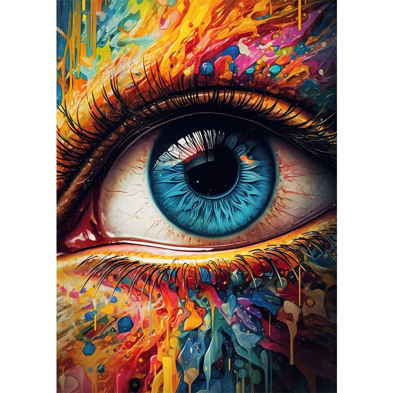 Classic Abstract Wall Art, Eye Features Mural, HD Canvas Print Poster for Home Living Room Bedroom Office Decoration Cuadros