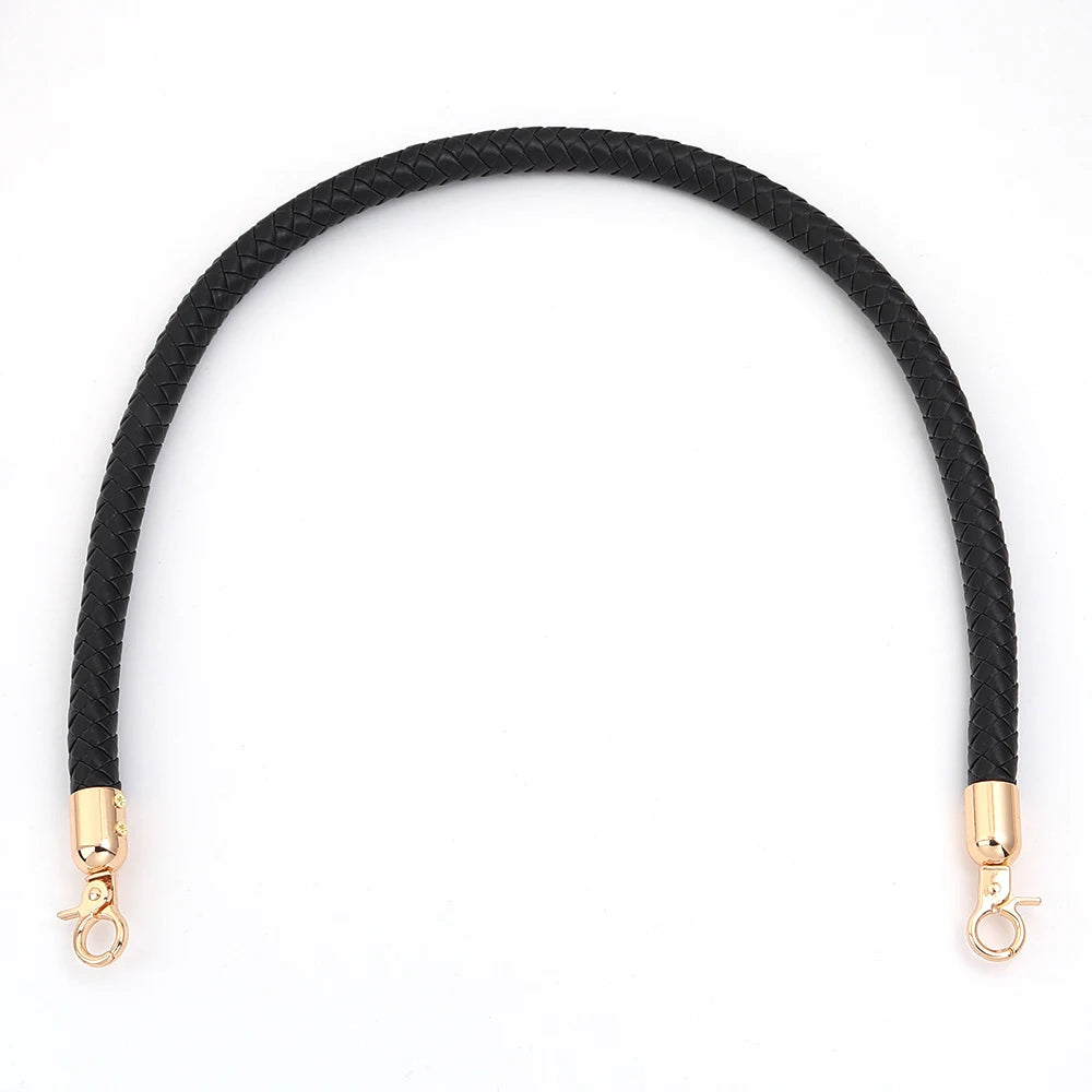 30/60cm Fashion PU Leather Woven Handbag Handles Metal Buckle for Women Bag Purse Replace Shoulder Strap Handle Bag Accessories