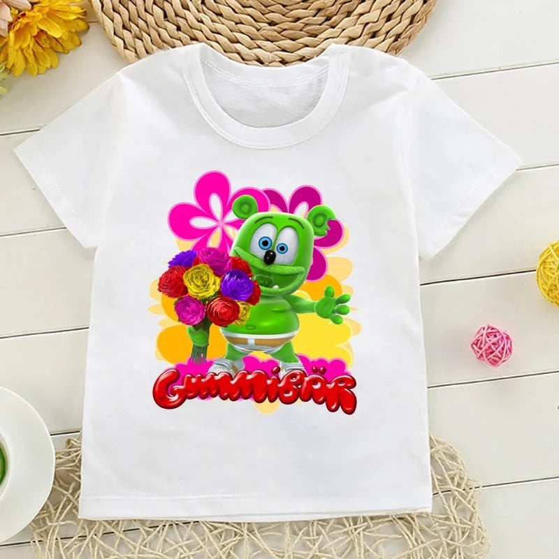 Boys T-Shirts Size 2-10T Baby Boys Girls Gummy Bears T-Shirt Cartoon Funny Casual Kids Clothes Summer Harajuku Children's Clothing