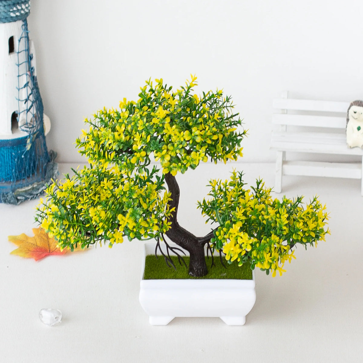 Bonsaï Artificiel Pot | Arbre Faux Fleurs | Décoration Bureau, Salon & Hôtel