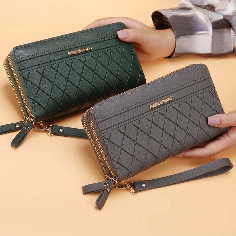 Portefeuille Long Femme | Gland Décoratif | Porte-Monnaie & Porte-Cartes | Cuir PU | Clutch