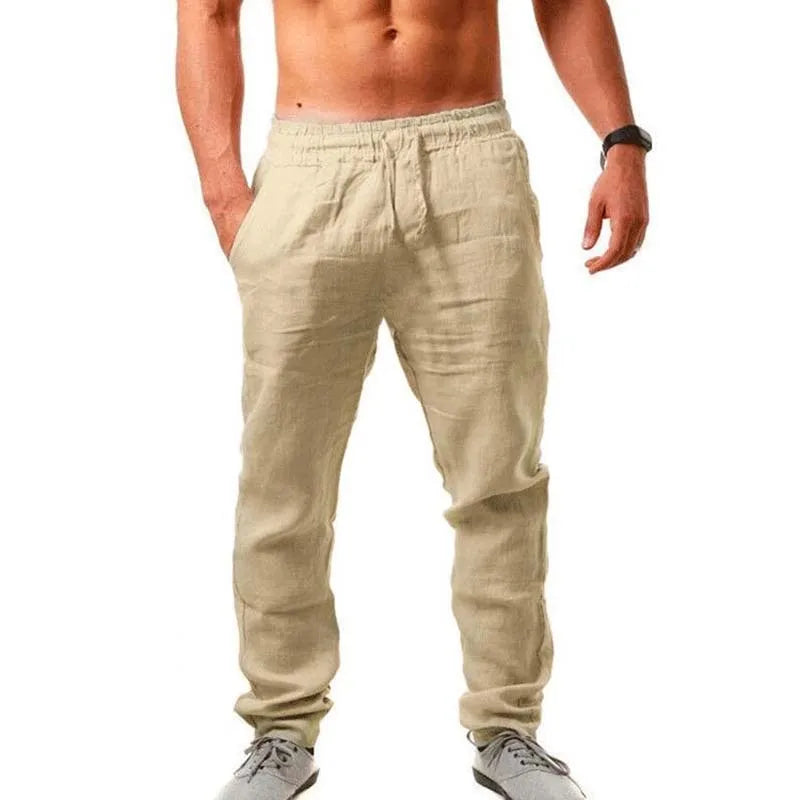 Men's Baggy Pants Men's Cotton Linen Casual Pants Breathable Trousers Fitness Streetwear Clothing Jogging Autumn Summer