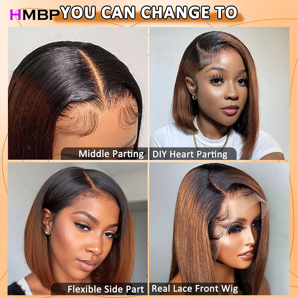 Highlight Vietnamese Super Double Drawn Bob Wigs Human Hair Chocolate Brown 13x6 Lace Frontal Wig 350 Density 100% Human Hair