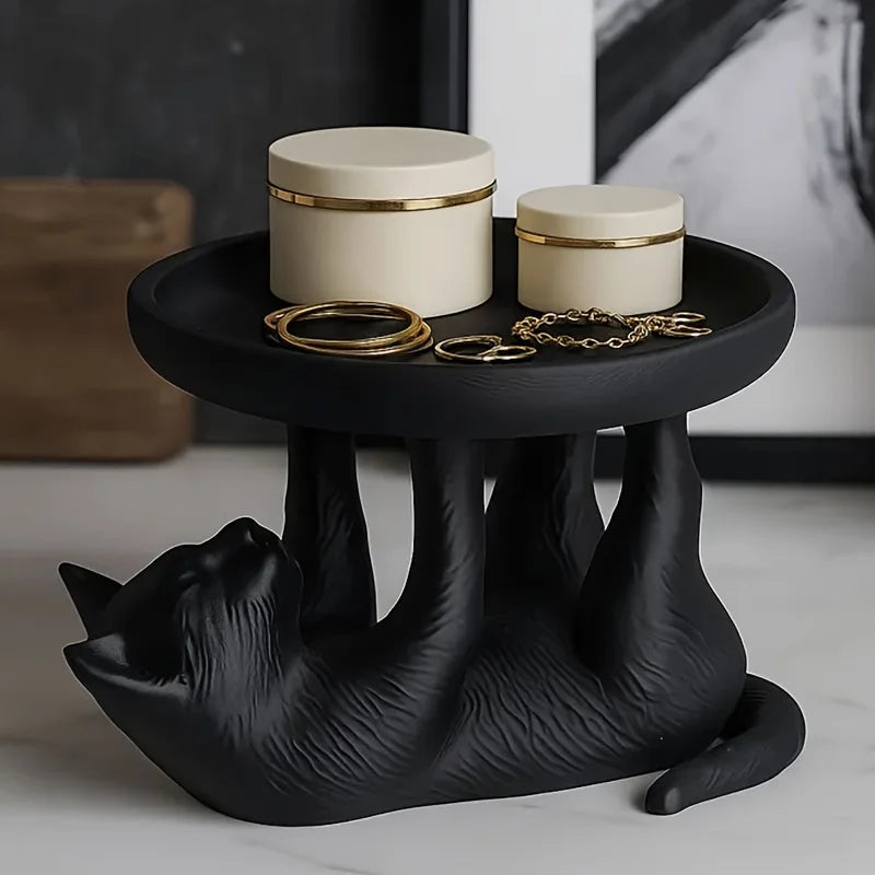 Simple Style Fun Cat Jewelry Tray, Desktop Jewelry Storage Tray, Decorative Items for Home Bathroom, Bedside, Makeup Storage
