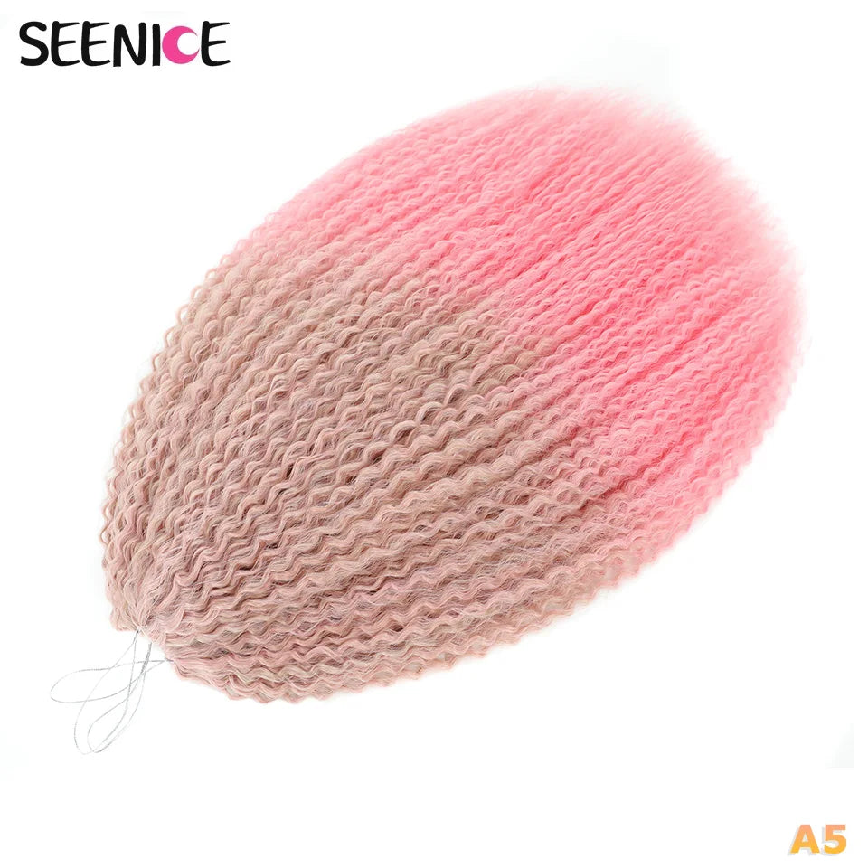 Extensions Crochet Kinky Curly Twist | Ombre Blonde | Water Wave | Synthétique | 20 Pouces | Femme