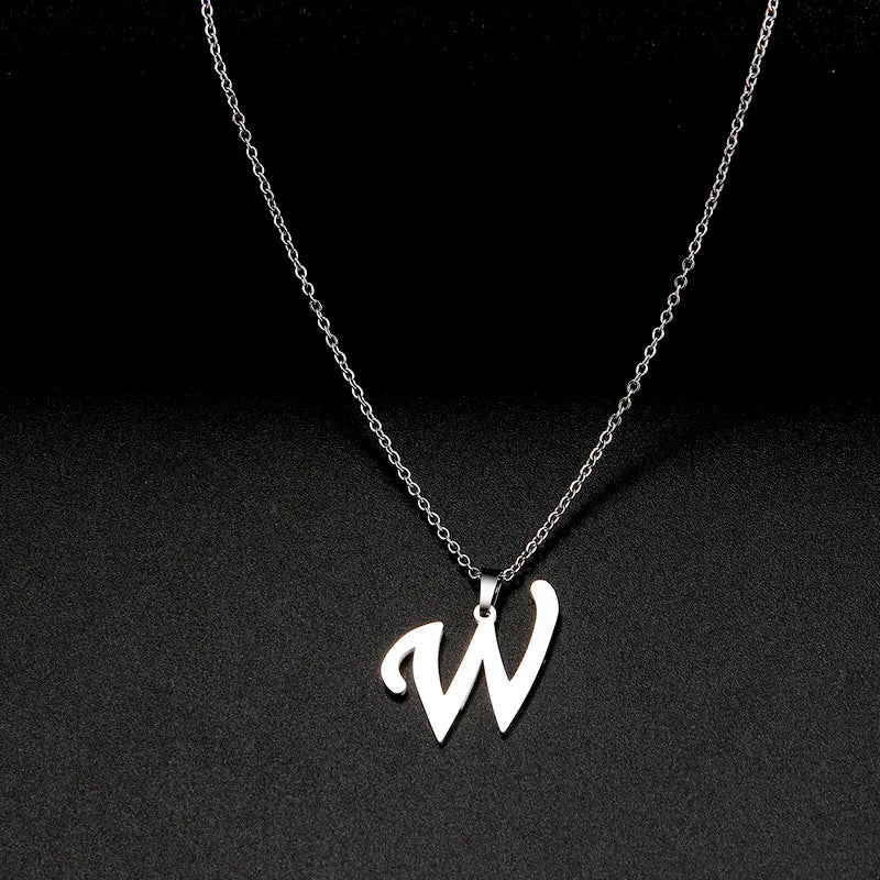 Collier Initiale Grand Alphabet A-Z | Acier 316L Minimaliste | Pendentif Femme | Cadeau Bijou