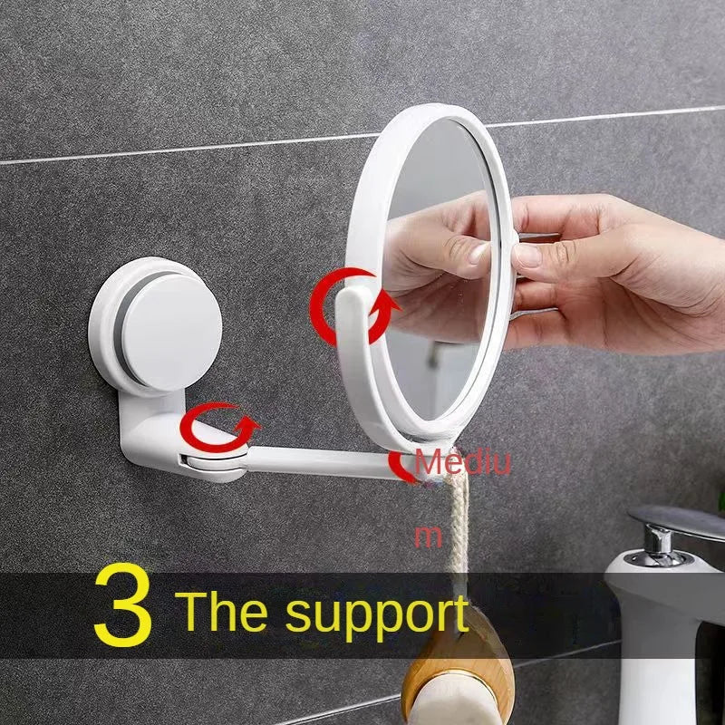 HD Plane Mirror Magnified Makeup Shaving Vanity Mirror Bathroom Wall Mounted 360 Degree Rotating Mirror Wall Mirrors