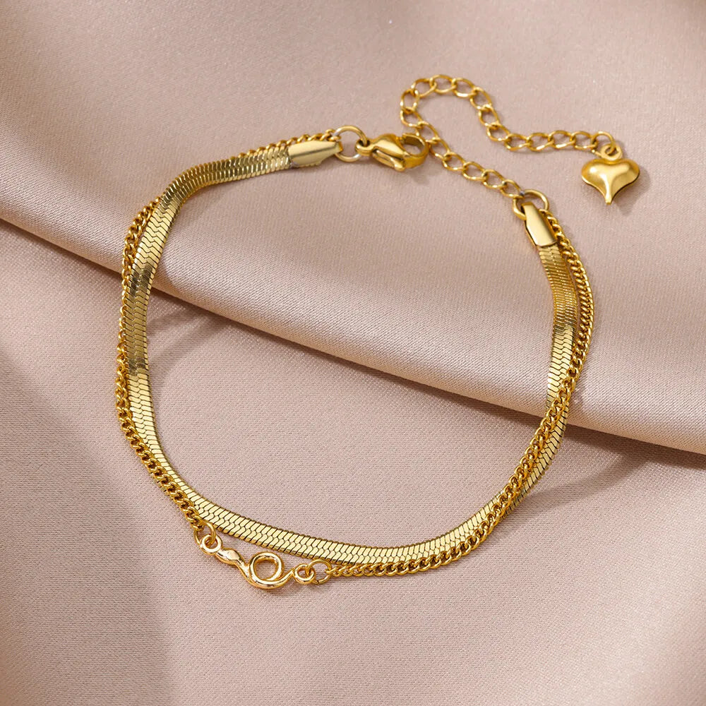Bracelet de Cheville Femme Été | Chaîne Acier Inoxydable | Accessoires Plage | Bijou Pied Élégant