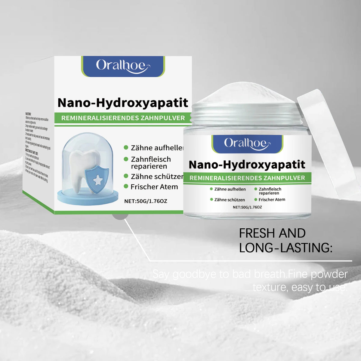 Poudre Blanchissante à l’Hydroxyapatite | Soin Dentaire Professionnel | Élimine les Taches | Haleine Fraîche