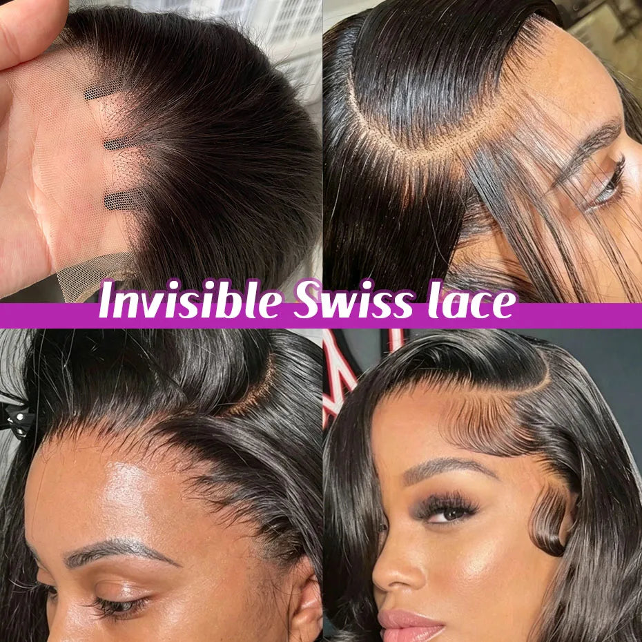 Perruque Bob Super Double Drawn | 250-300% Densité | 13x6 & 13x4 & 2x6 & 5x5 Lace | Glueless | Cheveux Humains | Femmes Noires