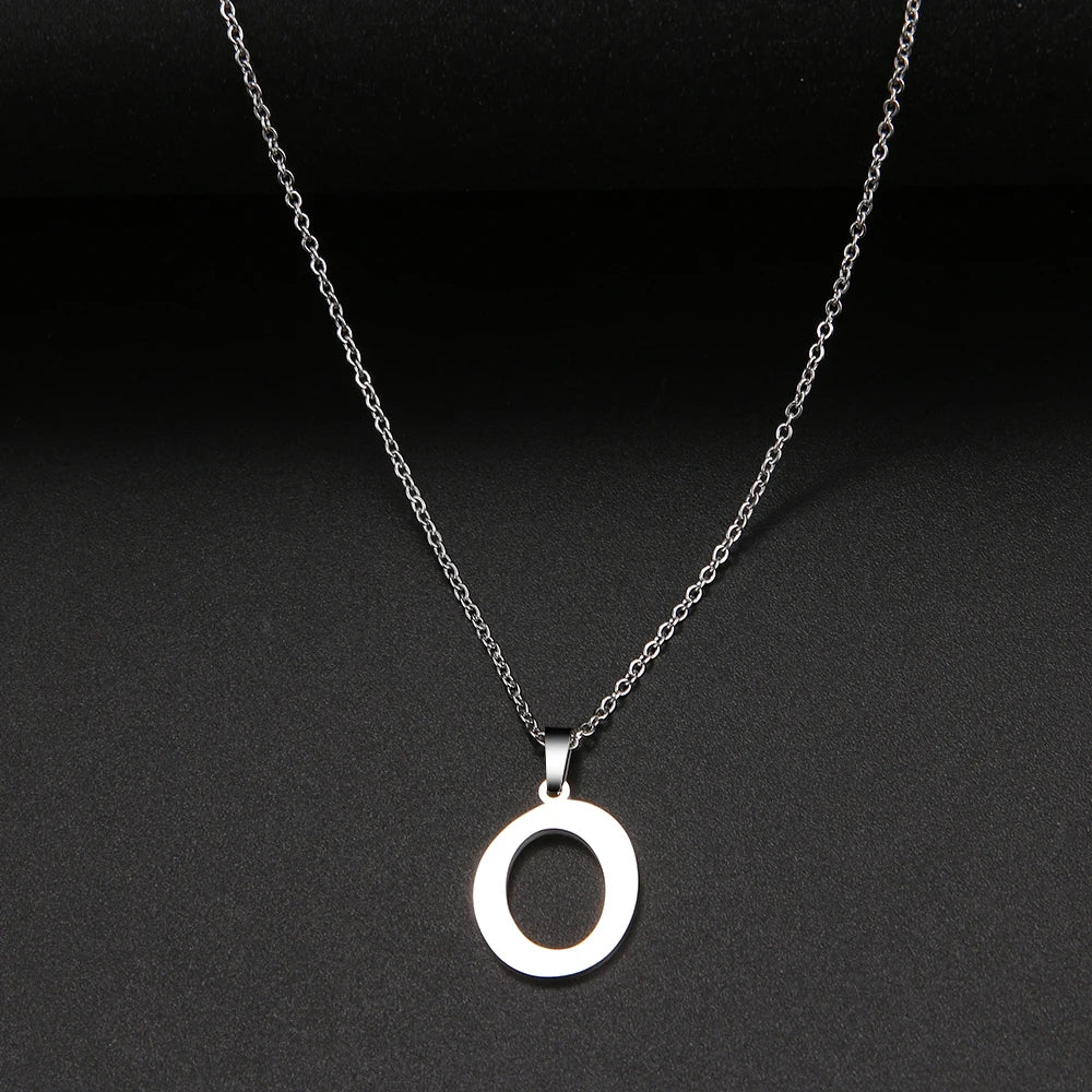 Collier Initiale Grand Alphabet A-Z | Acier 316L Minimaliste | Pendentif Femme | Cadeau Bijou
